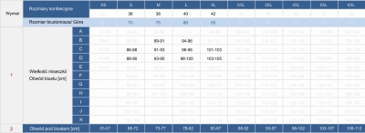 Tabela rozmiarów FG72B-827A