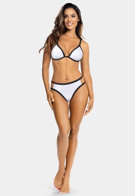 Biało-czarne figi z paseczkami na boku FLD16-645C-przód