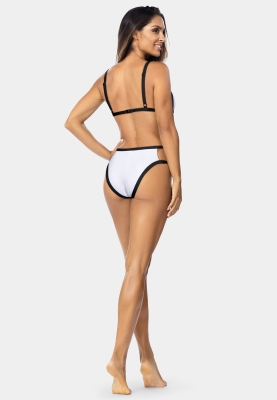 Biało-czarne figi z paseczkami na boku FLD16-645C-tył