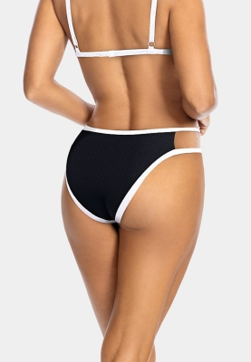 Czarno-białe figi z paseczkami na boku FLD16-509C-2