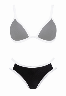 Czarno-białe figi z paseczkami na boku FLD16-509C-ph