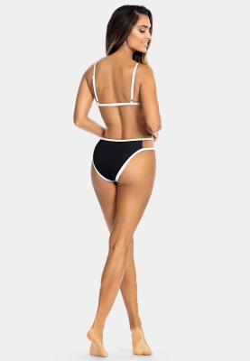 Czarno-białe figi z paseczkami na boku FLD16-509C-tył