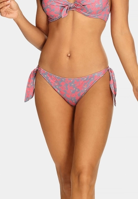 Wiązane po bokach figi - neonowe kwiaty FD17-829-1