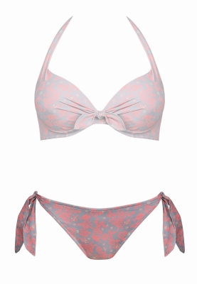 Wiązane po bokach figi - neonowe kwiaty FD17-829-ph