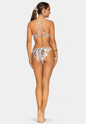 Wiązane figi kąpielowe w zwierzęcy print FD17-820-tył