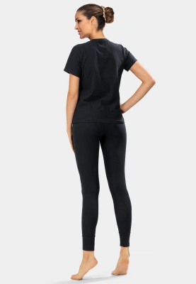 Bluzka czarna prążek_t-shirt z bawełny BLU03-509-2