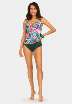 Damskie tankini w kwiaty - top i spodenki
