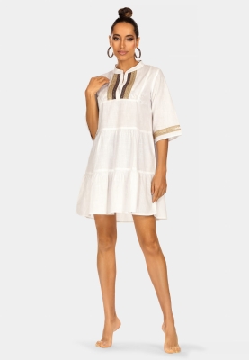 Tunika na plażę boho biała