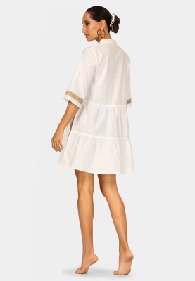 Tunika plażowa boho w kolorze białym