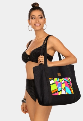 czarna_duza_torba_plazowa_asymmetric_f87_bag18_przód_www.sklep.feba.pl