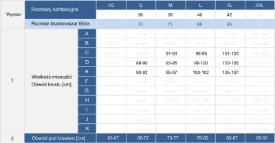 Tabela rozmiarów F161-892