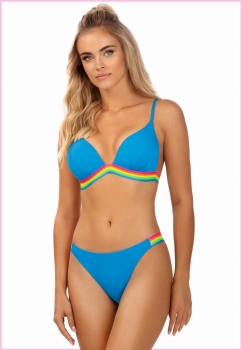 Niebieskie bikini kostium kąpielowy z push-up