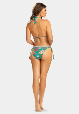 góra kąpielowa od bikini z koronką w kwiaty od tyłu