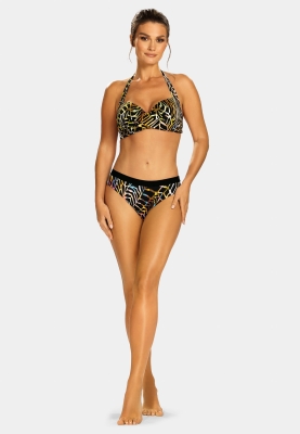 klasyczne damskie majtki kąpielowe wzór safari