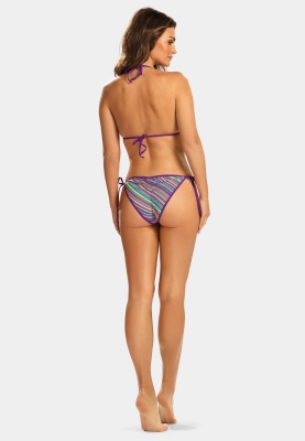 wiązane figi od bikini w kolorowe paseczki