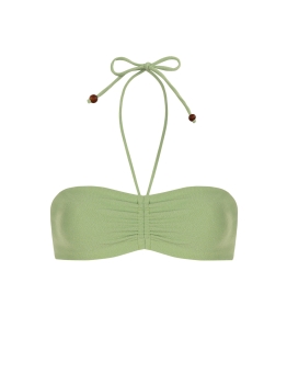Bandeau I Wiązana góra od bikini Oliwkowe frotte