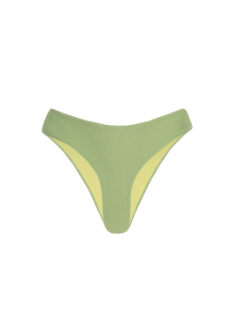 Oliwkowe figi od bikini z niskim stanem - frotte