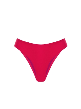 Malinowe figi od bikini z niskim stanem - frotte