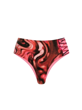 Brazyliany kąpielowe z wiązaniem - Bordo Print