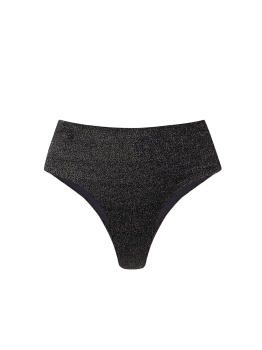 Czarne figi brazyliany z wysokim stanem - Lurex
