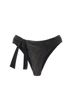 Czarne eleganckie figi kąpielowe niskie - Lurex