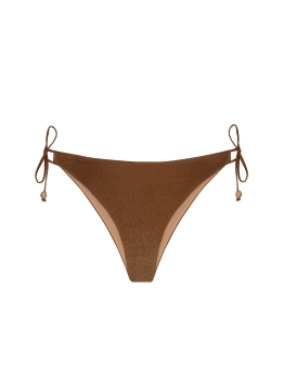 Wiązane figi kąpielowe od Bikini - Brown Lurex