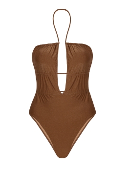 Monokini damskie - różne wiązania I Brown Lurex