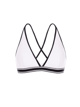 Biało-czarna góra od bikini ozdobna guma - frotte