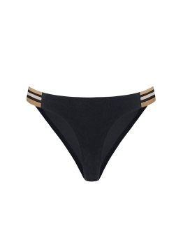Czarne figi kąpielowe od bikini z gumami - frotte