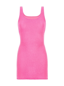 Letnia różowa sukienka damska mini - elastyczna