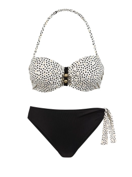 Bikini w kropki wiązane z usztywnianą miską p-up