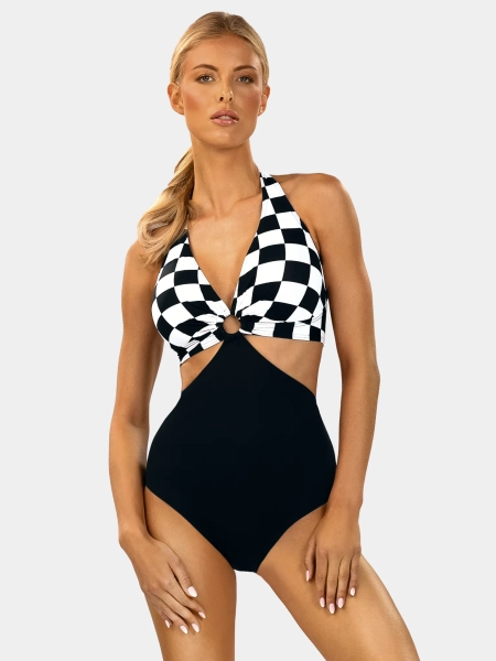 wyciete-monokini-stroj-kapielowy-na-duzy-biust-w-szachownice-FL233-916-przod