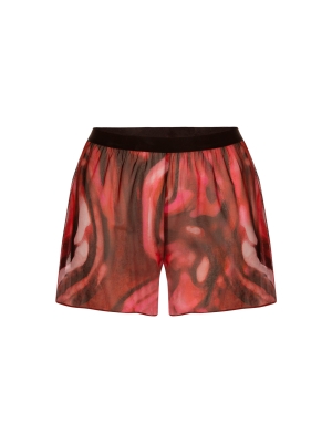 Damskie transparentne szorty plażowe bordo print_O-SI1-BRD-24_3