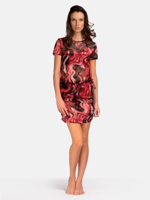 Damska bluzka na lato | T-shirt w bordowy print_O-SI2-BRD-24_6