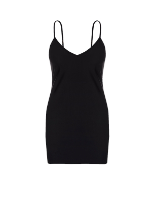 Letnia połyskująca sukienka z halką 2w1 czarna_6