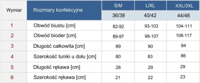 tabela-rozmiarow-damska-tunika-plazowa-wiazana-w-pasie-f218-tabela-rozmiarow