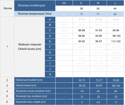 tabela rozmiarów FL25
