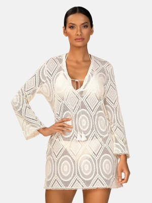 krotka-tunika-plazowa-boho-bezowa-dlugi-rekaw-przod