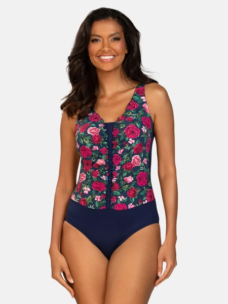 granatowy-jednoczesciowy-kostium-kapielowy-plus-size-w-rozany-print-modelka-przod