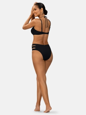 biustonosz-kapielowy-bardotka-czarny-push-up-prazkowana-tkanina-cala-sylwetka-modelka-tyl