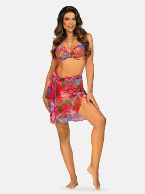 krotkie-wiazane-pareo-na-bikini-czerwone-szyfonowe-modelka-przod-cala-sylwetka