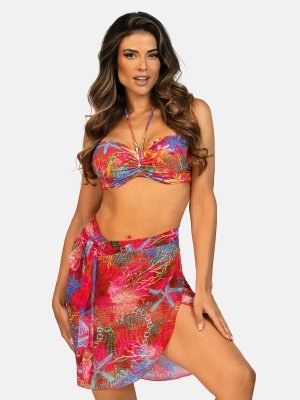 krotkie-pareo-plazowe-wiazane-czerwone-transparentne-szyfonowe-modelka-przod