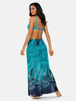 turkusowa-sukienka-plazowa-2w1-maxi-print-morskie-zyly-modelka-bok