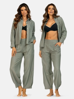 spodnie-damskie-khaki-z-lnem-f250-857-dwie-modelki-stylizacja