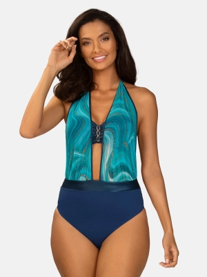 monokini-ombre-turkus-granat-glęboki-dekolt-f168a-928h-przod