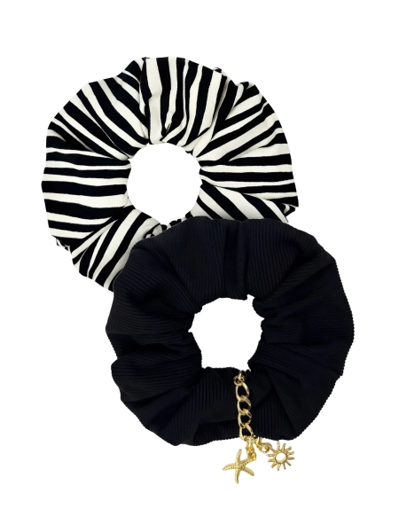 black-white-zestaw-dwoch-gumek-scrunchie-zebra-czarna
