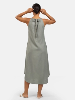 letnia-sukienka-maxi-khaki-tyl-wiazanie