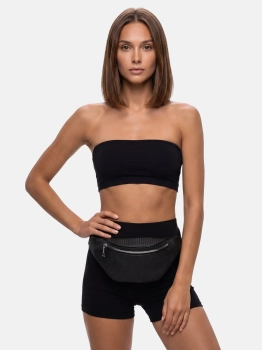 Saszetka | Nerka czarna srebrny zamek F87/BAG65