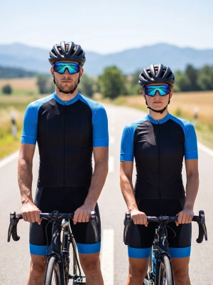 Sportowe okulary przeciwsłoneczne Sprint w rowerowej stylizacji outdoorowej.