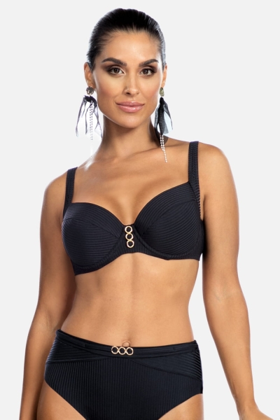 Góra kostiumu plażowego plus size czarna FG91E-807-przód